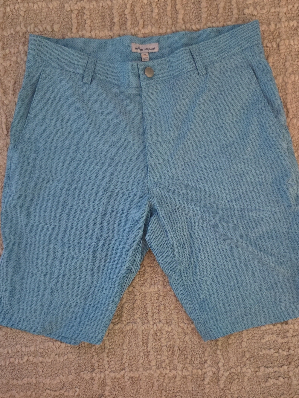 Peter Millar Shackleford Performance Hybrid Golf Shorts - Heather Blue Sz 32 NWO
